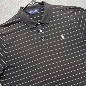 VTG Polo Golf Ralph Lauren‎ Shirt Mens L Black/White Pima Cotton Short Sleeve